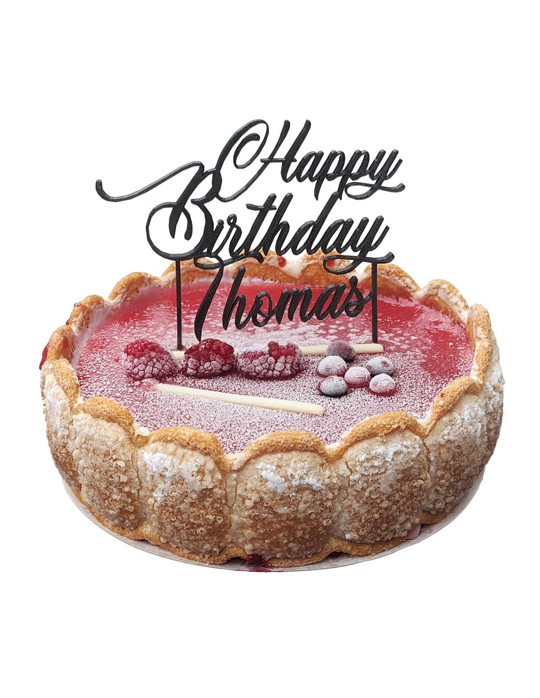 Décoration de gâteau à planter Topper Happy Birthday argenté